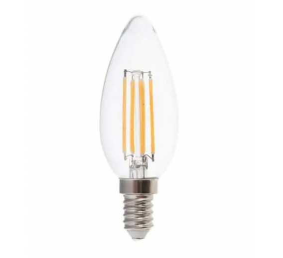Apšvietimas. Lempos, LED lemputės, LED juostos. LED lemputės. LED lemputės E14 cokoliu. LED filamentinė lemputė 6W 4000K E14 LED73940 