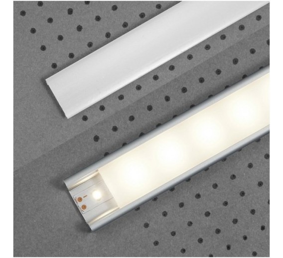 Apšvietimas. Lempos, LED lemputės, LED juostos. LED juostos, LED profiliai. LED juostos profilio dangtelis E baltas 1m 