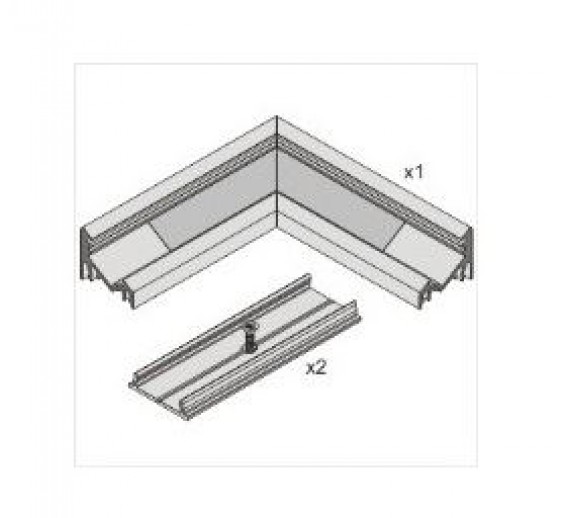 Apšvietimas. Lempos, LED lemputės, LED juostos. LED juostos, LED profiliai. LED juostos profilio kampinis sujungimas CORNER10 