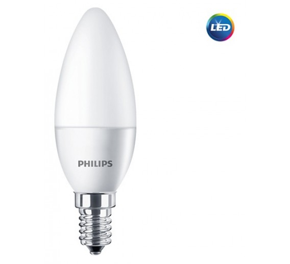 Apšvietimas. Lempos, LED lemputės, LED juostos. LED lemputės. LED lemputės E14 cokoliu. LED lemputė 5.5W E14 Philips 4000K B35 