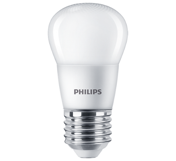 Apšvietimas. Lempos, LED lemputės, LED juostos. LED lemputės. LED lemputės E27 cokoliu. LED lemputė 5W/827 E27 Philips P45 