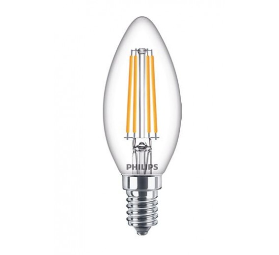Apšvietimas. Lempos, LED lemputės, LED juostos. Vintažinės lemputės. LED lemputė 6.5W/827 E14 CL B35 Philips 