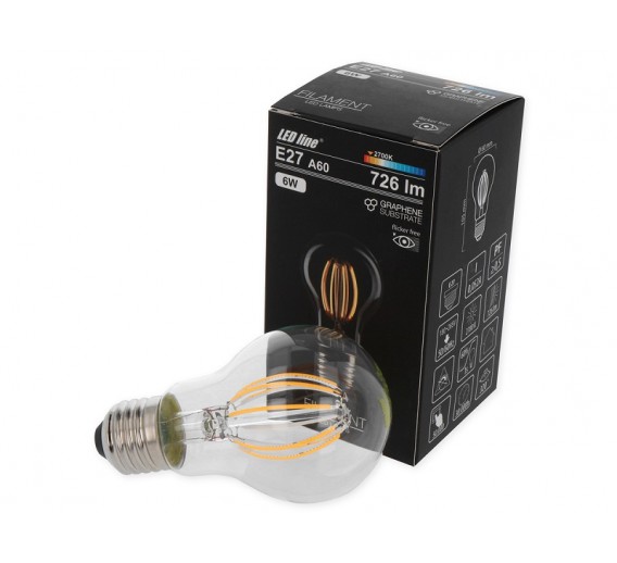 Apšvietimas. Lempos, LED lemputės, LED juostos. LED lemputės. LED lemputės E27 cokoliu. LED lemputė E27  6W 230V 726Lm 