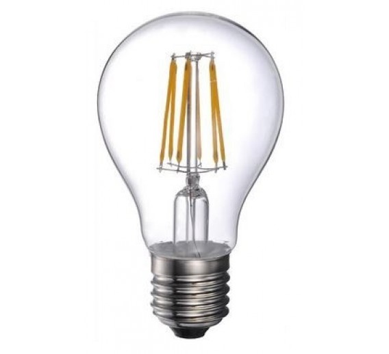 Apšvietimas. Lempos, LED lemputės, LED juostos. LED lemputės. LED lemputės E27 cokoliu. LED lemputė filament E27 A60 8W WW 