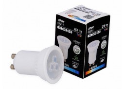 Apšvietimas. Lempos, LED lemputės, LED juostos. LED lemputės. LED lempos GU10 cokoliu. LED lemputė GU11 3W 230V 