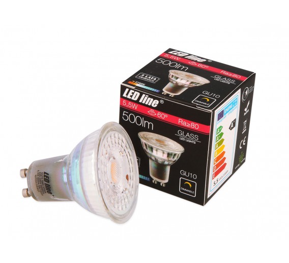 Apšvietimas. Lempos, LED lemputės, LED juostos. LED lemputės. LED lempos GU10 cokoliu. LED lemputė LED LINE GU10 240621, 5,5W 