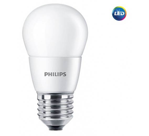 Apšvietimas. Lempos, LED lemputės, LED juostos. LED lemputės. LED lemputės E27 cokoliu. LED lemputė P45 7W E27 Philips 2700K Ph 