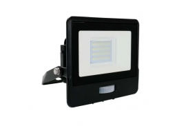 LED prožektorius su judesio davikliu 20W V-TAC juodas 