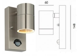 Apšvietimas. Sieniniai šviestuvai. LED šviestuvas Wall-006 GU10 IP54 su judesio davikliu 