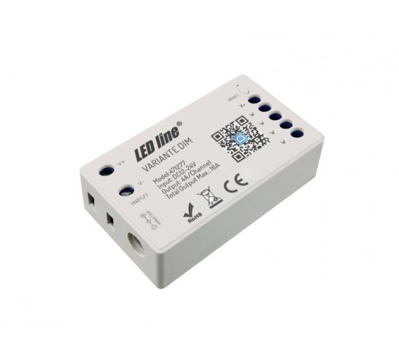 Apšvietimas. Lempos, LED lemputės, LED juostos. LED juostos, LED profiliai. LED valdiklis 12-24V, 4x4A vienos spalvos DIM, Wi-Fi 