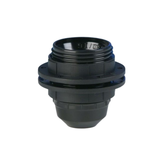 Elektros prekės. Instaliacija - kištukiniai lizdai, jungikliai ir kt.. Liregus jungikliai, kištukiniai lizdai ir kt.. Kiti Liregus gaminiai. Lempos lizdas E27 su žiedu juodas 