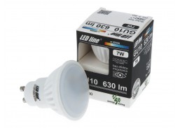 Apšvietimas. Lempos, LED lemputės, LED juostos. LED lemputės. LED lempos GU10 cokoliu. Lemputė LED GU10 230V 7W 630lm 120° šalta balta 