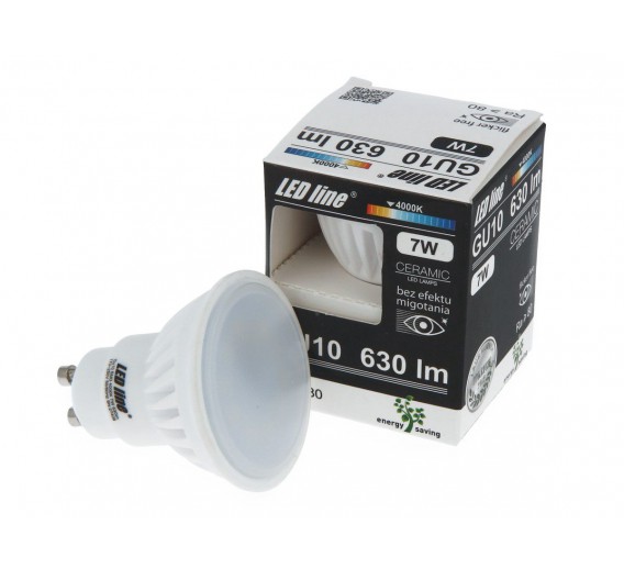 Apšvietimas. Lempos, LED lemputės, LED juostos. LED lemputės. LED lempos GU10 cokoliu. Lemputė LED GU10 230V 7W 630lm 120° šalta balta 