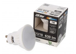 Apšvietimas. Lempos, LED lemputės, LED juostos. LED lemputės. LED lempos GU10 cokoliu. Lemputė LED GU10 230V 7W 630lm 120° šilta balta 