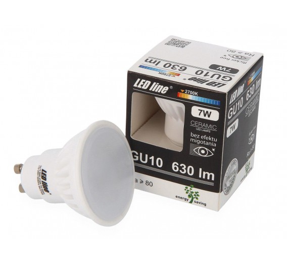 Apšvietimas. Lempos, LED lemputės, LED juostos. LED lemputės. LED lempos GU10 cokoliu. Lemputė LED GU10 230V 7W 630lm 120° šilta balta 