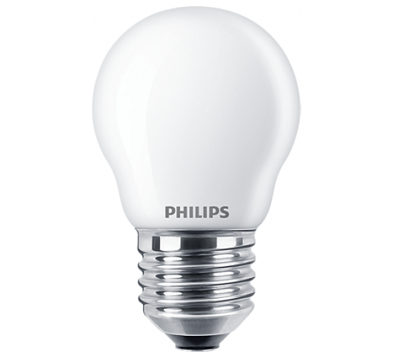 Apšvietimas. Lempos, LED lemputės, LED juostos. LED lemputės. LED lemputės E27 cokoliu. Lemputė LED Philips 6,5W/840 E27 P45 