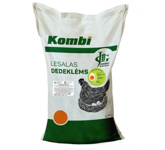 Gyvūnų prekės. Kombinuoti pašarai. Lesalai paukščiams. Lesalai vištoms dedeklėms, negranuliuoti, 10 kg. 