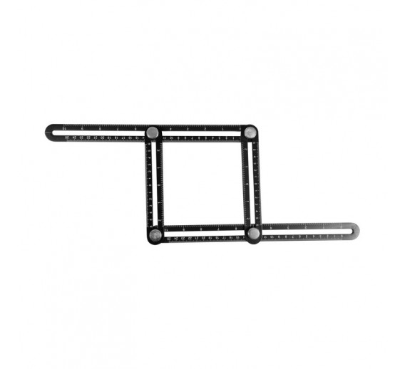 Darbo įrankiai. Mechaniniai įrankiai. Kampainiai, liniuotės. Matavimo šablonai. Liniuotė-šablonas 120x250mm. reguliuojamas aliuminis YATO 