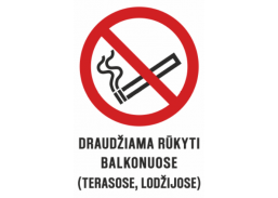 Darbo saugos prekės. Saugos ženklai, aptvėrimo juostos. Lipdukas draudžiama rūkyti 150x220 mm 