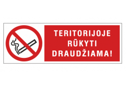 Lipdukas DRP/14 Teritorijoje rūkyti draudžiama 100X300 mm 