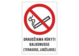 Darbo saugos prekės. Saugos ženklai, aptvėrimo juostos. Lipdukas DRP/16-3 Rūkyti draudžiama 150x220 mm 