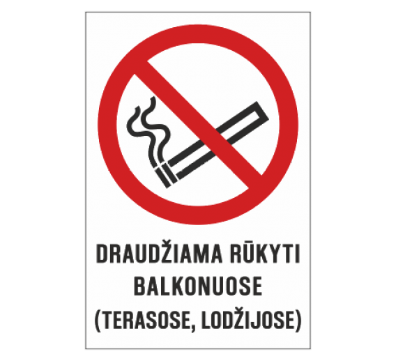 Darbo saugos prekės. Saugos ženklai, aptvėrimo juostos. Lipdukas DRP/16-3 Rūkyti draudžiama 150x220 mm 