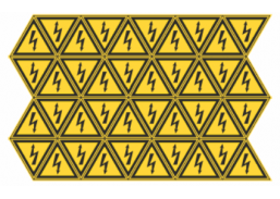 Darbo saugos prekės. Saugos ženklai, aptvėrimo juostos. Lipdukas Elektros smūgio pavojus EL/001 160x160mm