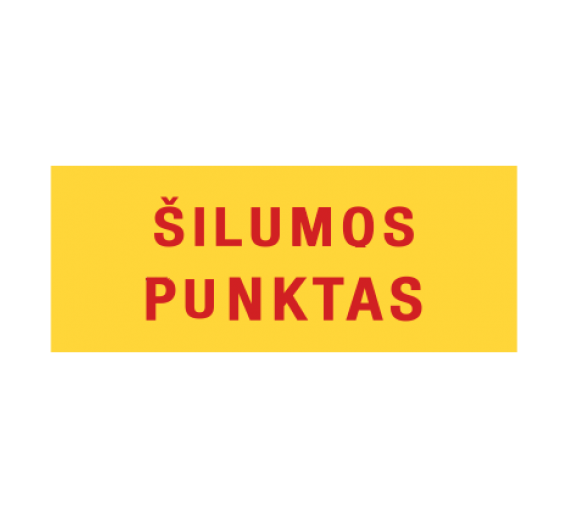 Darbo saugos prekės. Saugos ženklai, aptvėrimo juostos. Lipdukas EN/10 Šilumos punktas 100x300 mm 