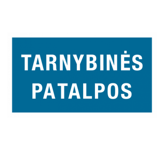 Darbo saugos prekės. Saugos ženklai, aptvėrimo juostos. Lipdukas INF/05 Tarnybinės patalpos 130x230 mm 