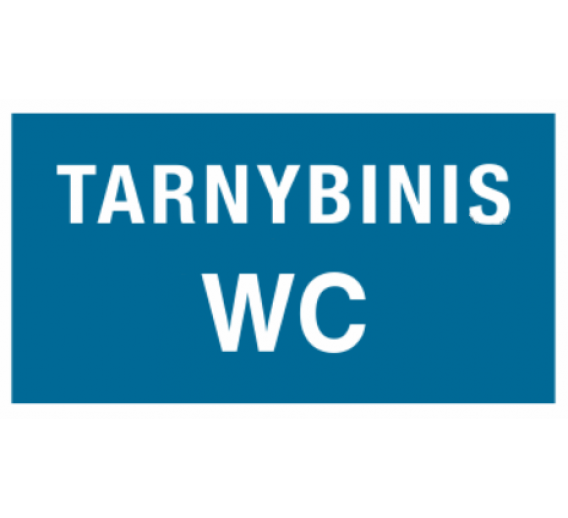 Darbo saugos prekės. Saugos ženklai, aptvėrimo juostos. Lipdukas Tarnybinis WC 130x230 mm 