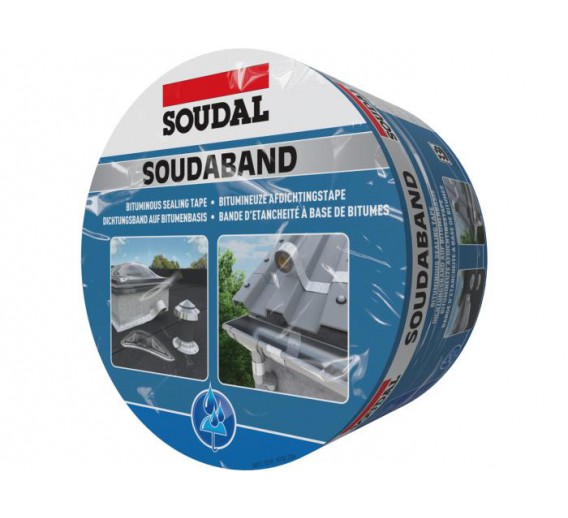 Vidaus apdailos prekės. Hermetikai, montavimo putos, sandarinimo juostos. Sandarinimo juostos. Lipni hermetinimo juosta Soudaband ALU 7,5cm x 10m 