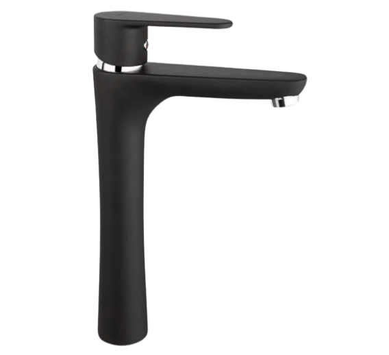 Santechnikos prekės. Vonios įranga. Maišytuvai, dušo komplektai. Praustuvo maišytuvai. Maišytuvas aukštas Ferro Algeo Black 