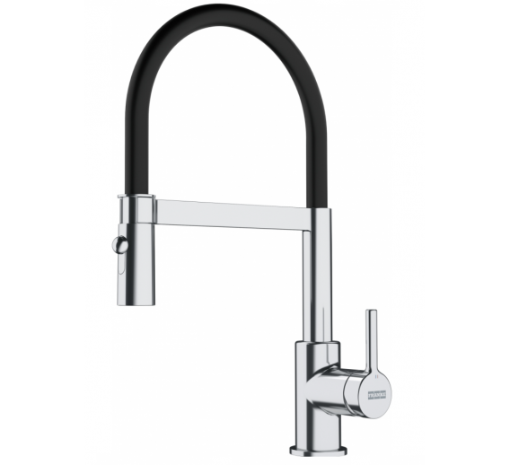 Santechnikos prekės. Vonios įranga. Maišytuvai, dušo komplektai. Virtuvės maišytuvai. Maišytuvas su ištraukiama žarna FRANKE 