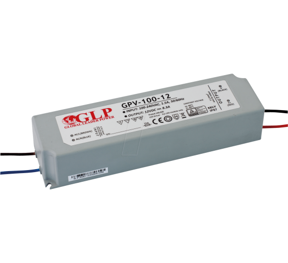 Elektros prekės. Moduliniai automatikos komponentai. Maitinimo šaltiniai, įkrovikliai. Maitinimo šaltinis GLP 100W 24V IP67 