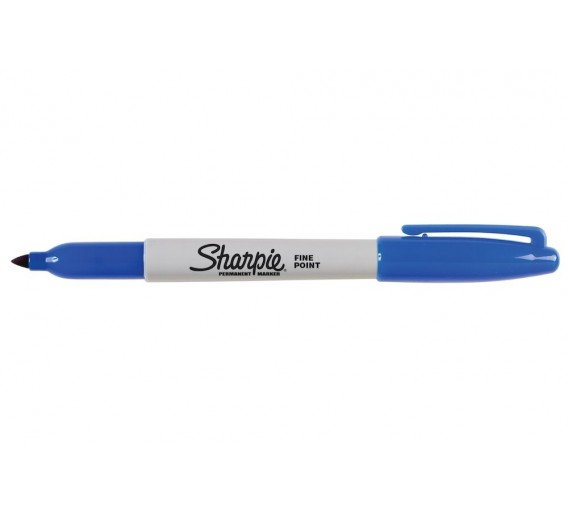 Darbo įrankiai. Mechaniniai įrankiai. Žymėjimo įrankiai - pieštukai, žymekliai, markeriai. Markeriai. Markeris Sharpie Fine mėlynas 