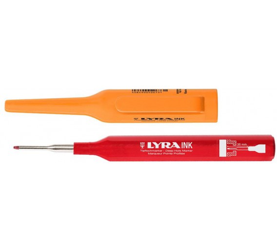 Darbo įrankiai. Mechaniniai įrankiai. Žymėjimo įrankiai - pieštukai, žymekliai, markeriai. Markeriai. Markeris žymėjimui 1 mm  Lyra-Ink raudonas 