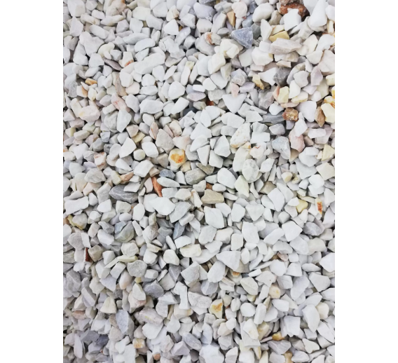 Sodo ir daržo prekės. Dekoratyvinis akmuo, skaldelės, mulčias. Marmuro skalda balta 11-16mm, 20kg 