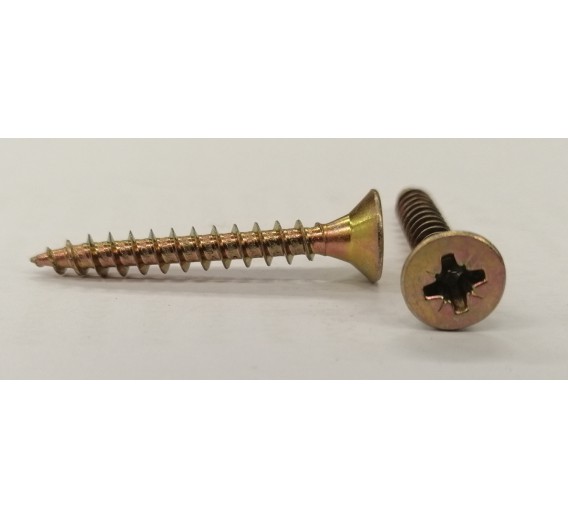 Tvirtinimo detalės. Medsraigčiai, savisriegiai, savigręžiai. Medsraigčiai PZ galvute geltoni/balti. Medsraigtis įl. g. 4x35 geltonas 