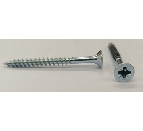 Tvirtinimo detalės. Medsraigčiai, savisriegiai, savigręžiai. Medsraigčiai PZ galvute geltoni/balti. Medsraigtis įl. g. 4x45 baltas 