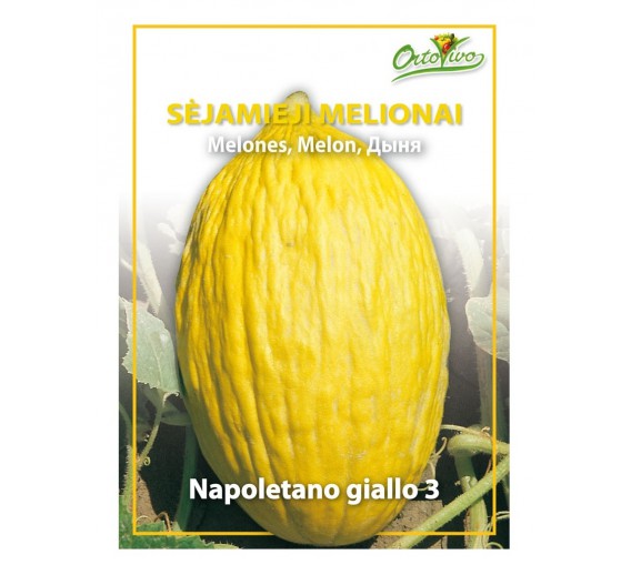 Sodo ir daržo prekės. Sėklos, daigyklos, durpinės tabletės. Cukinijos, moliūgai, baklažanai. Melionas Napoletano giallo 3 2.25g 