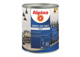 Dažai. Dažai, dažymo įrankiai, dažymo juostos. Metalo dažai. Metalo dažai Alpina Direkt auf Rost mat raudoni RAL3000, 0,75l 