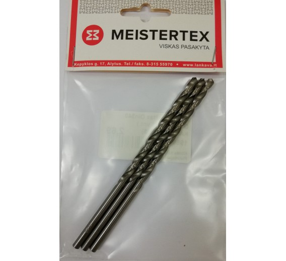 Darbo įrankiai. Įrankių priedai. Grąžtai metalui. Prailginti metalo grąžtai. Metalo grąžtas Din340, 4,5mm., 3 vnt. 
