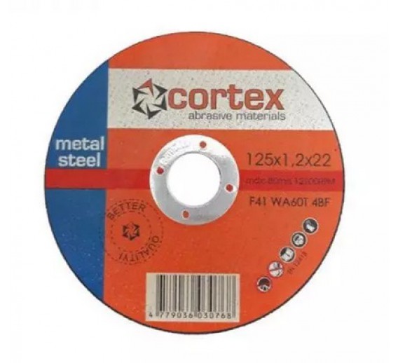 Darbo įrankiai. Įrankių priedai. Metalo pjovimo diskai. Metalo pjovimo diskas D125x1,2x22 Cortex 