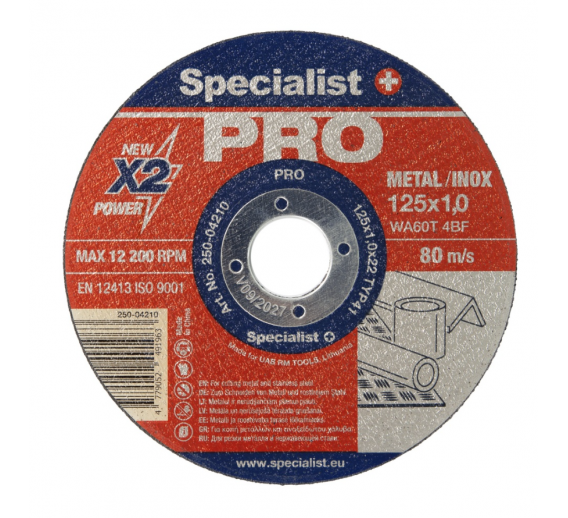 Darbo įrankiai. Įrankių priedai. Metalo pjovimo diskai. Metalo pjovimo diskas PRO d 125x1x22 mm 
