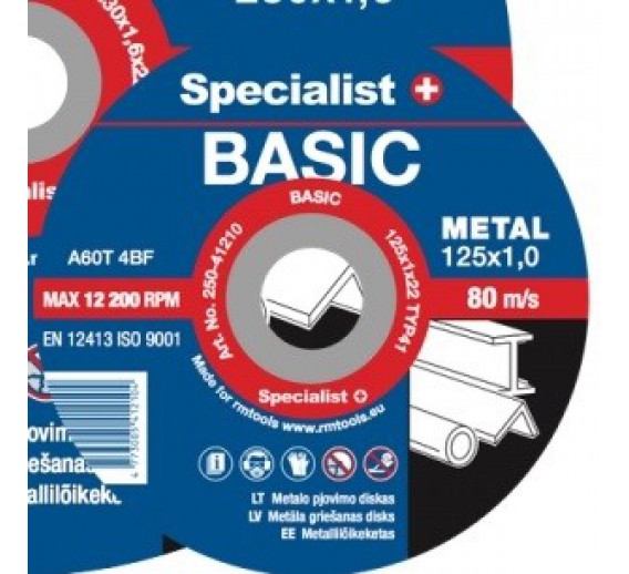 Metalo pjovimo diskas Specialist 125x1,2x22 