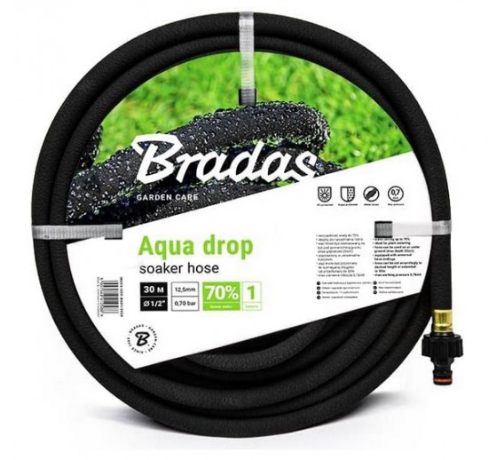Sodo ir daržo prekės. Laistymo įranga. Laistymo žarnos. Mikroporinė laistymo žarna AQUA DROP 1/2 30m 