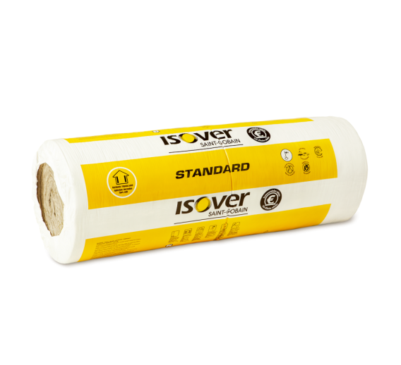 Statybinės medžiagos. Šiltinimo medžiagos. Akmens vata. Vata ISOVER. Mineralinė vata ISOVER Standard 42 Roll 