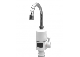 Santechnikos prekės. Vonios įranga. Maišytuvai, dušo komplektai. Virtuvės maišytuvai. Maišytuvas su momentiniu vandens šildytuvu baltas 