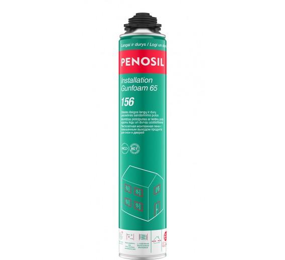 Vidaus apdailos prekės. Hermetikai, montavimo putos, sandarinimo juostos. Sandarinimo, montavimo putos. Montavimo putos Penosil Instal Gunfoam 65 156, 870 ml 