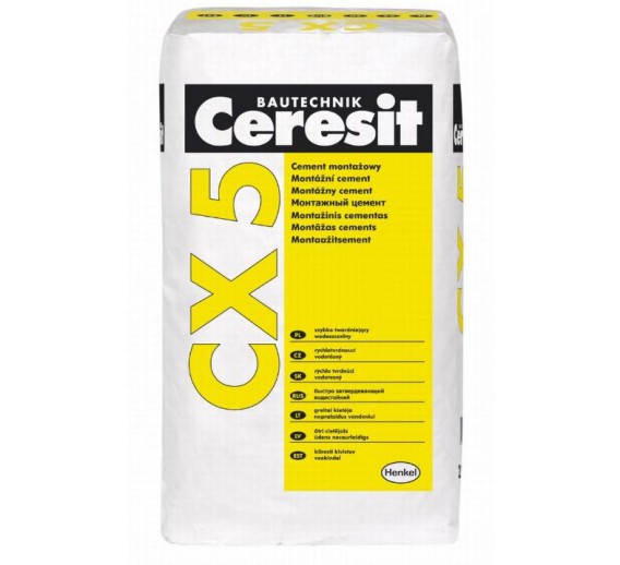 Statybinės medžiagos. Cementas. Montažinis cementas CX5 Ceresit 25 kg 